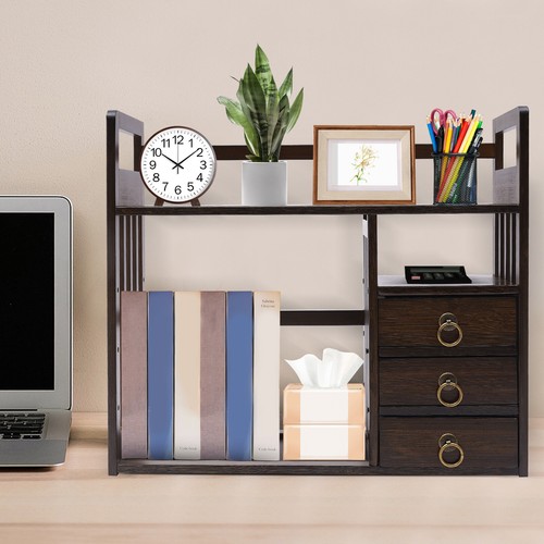 Bamboo bookshelf desktop - bookshelf,